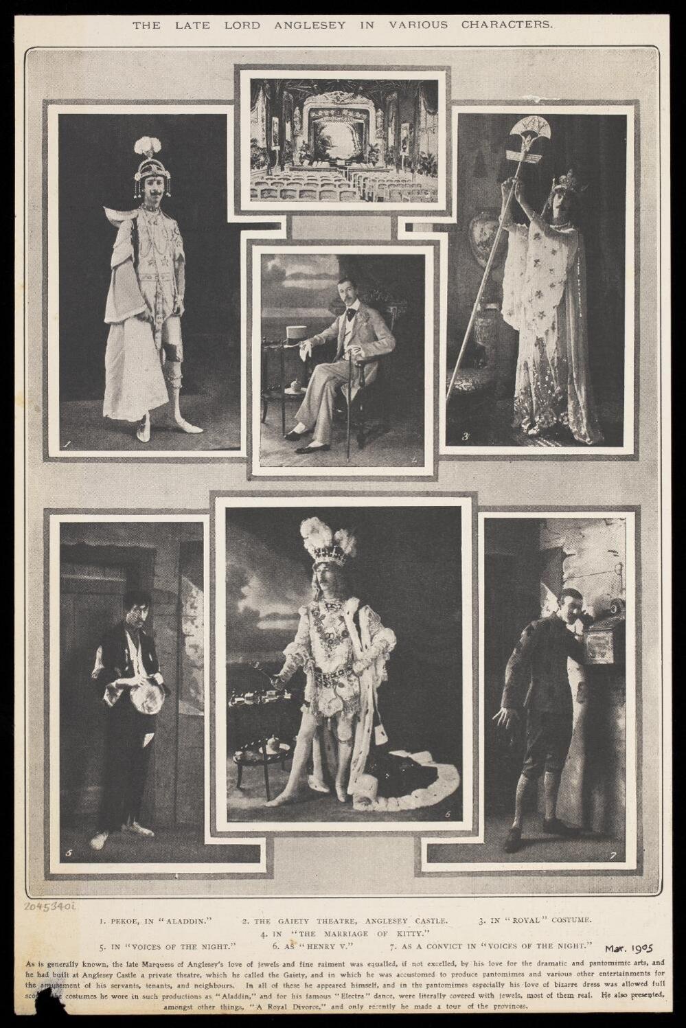 Various poses of Marquess of Anglesey in costume