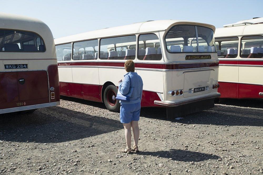 Old coaches parked in Barry Island on Transport day