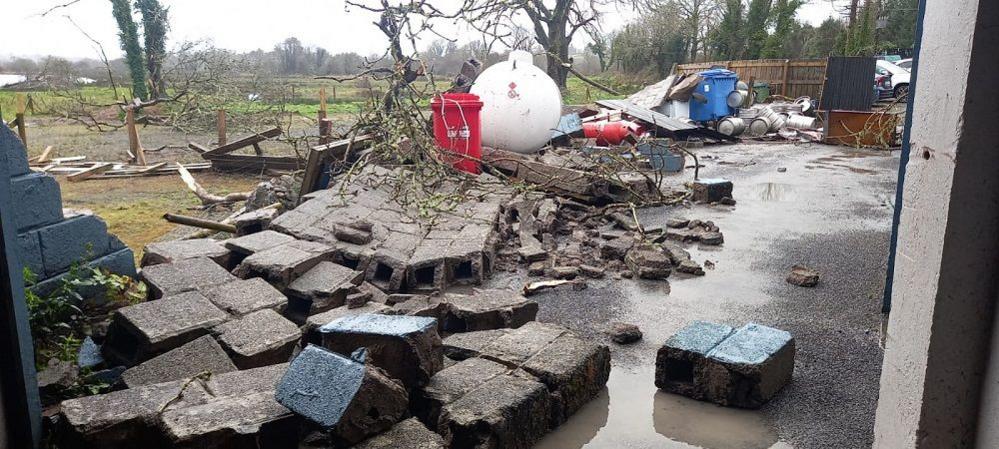 Collapsed wall 