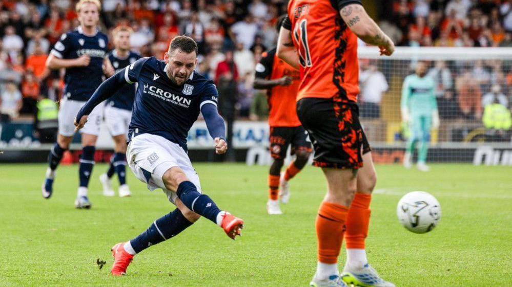 Drey Wright scores against Dundee United