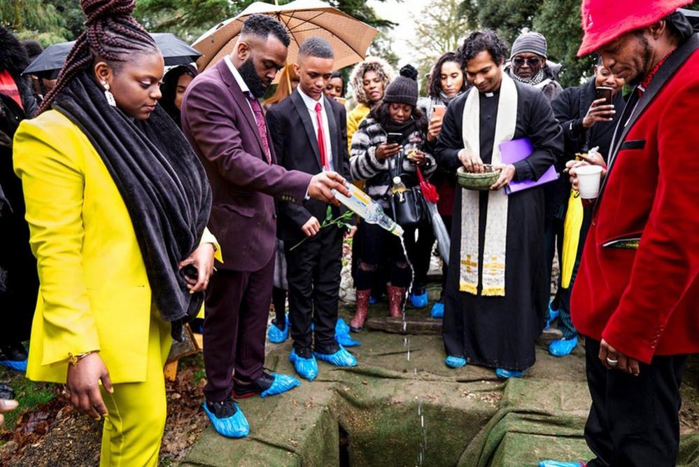 Jayanne Davis at her mother's funeral