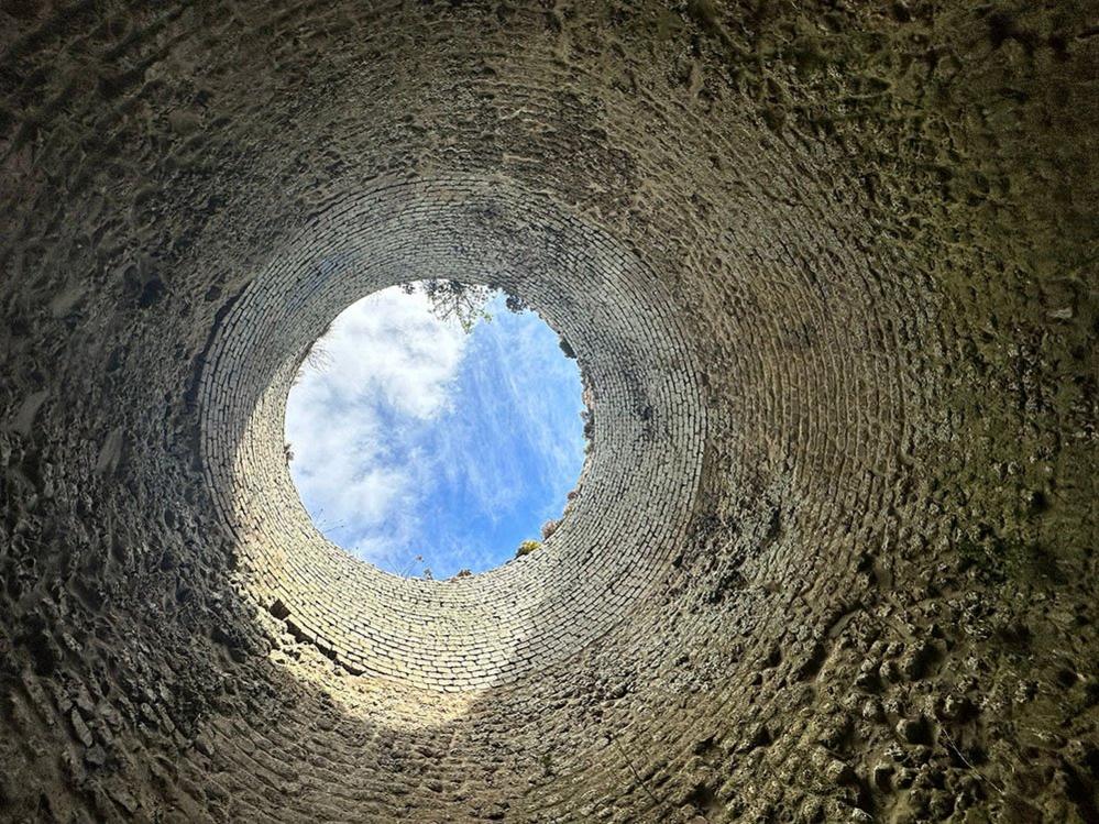 View inside a lime kiln