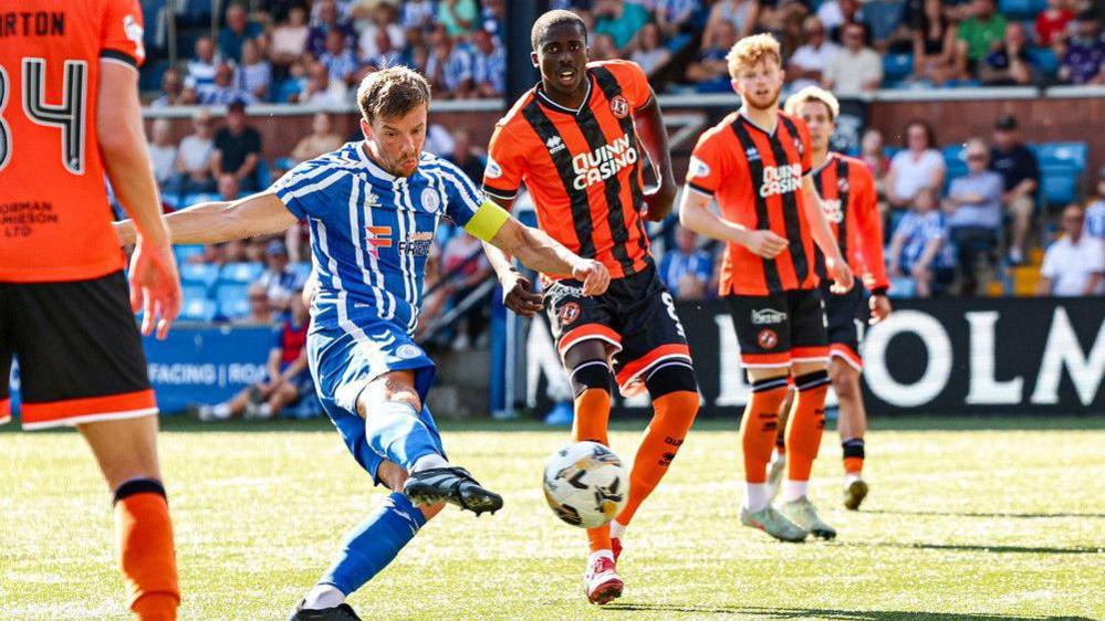 Brad Lyons scored the winning goal for Kilmarnock against Dundee United