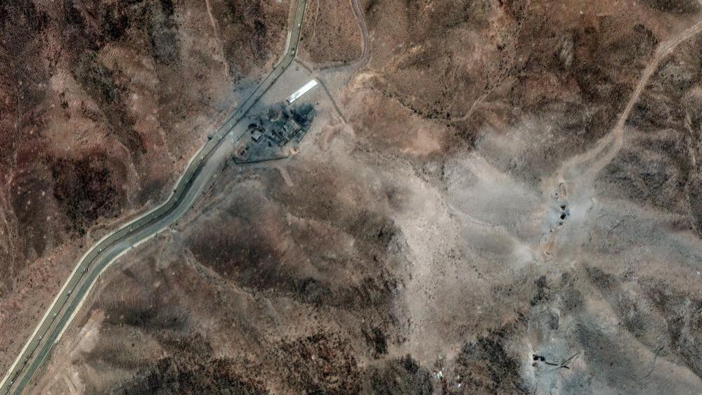 A satellite image shows new airstrike craters on the perimeter of the Fordow Fuel Enrichment Facility, amid the Iran-Israel conflict, near Qom, Iran, June 24, 2025