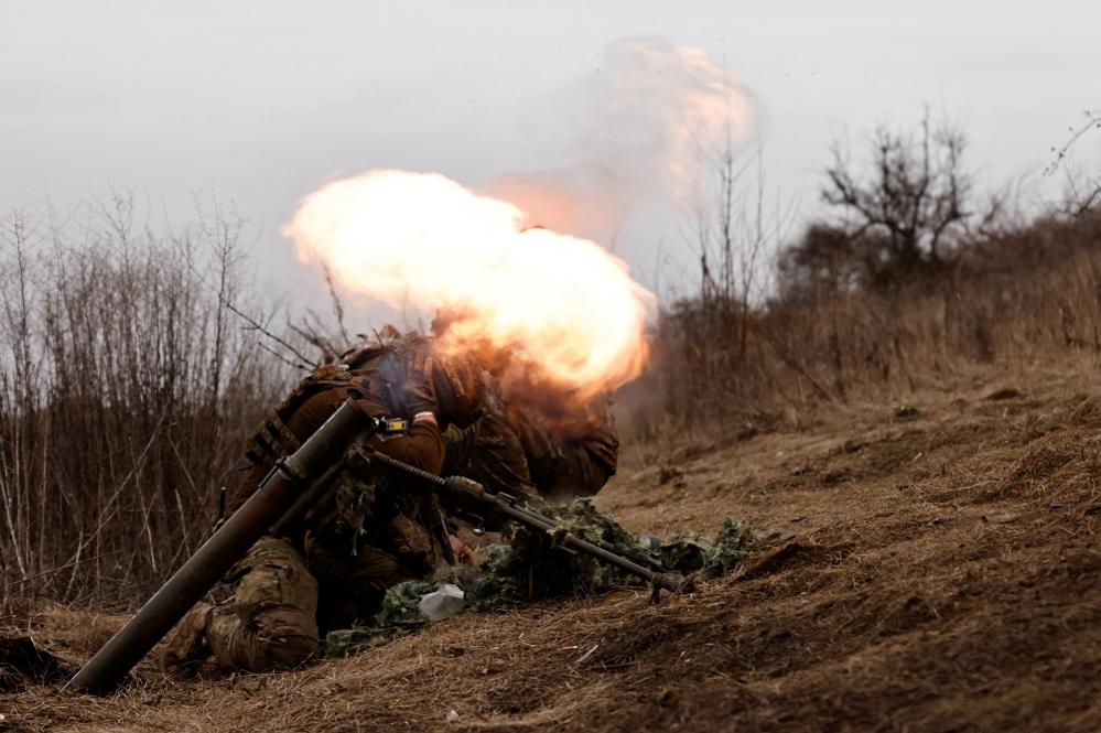 Mortar being fired