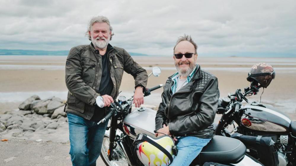 Si King and Dave Myers in their BBC cooking programme, The Hairy Bikers Go West