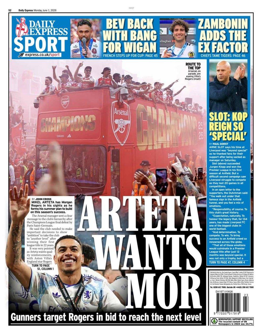 Daily Express back page