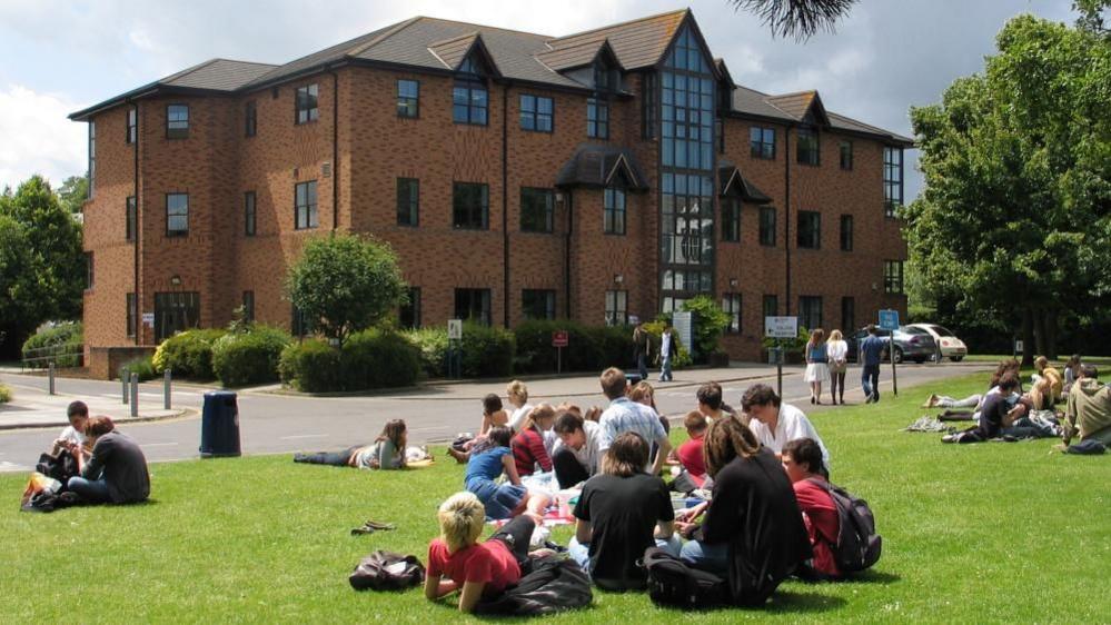 Students on campus at Strode College