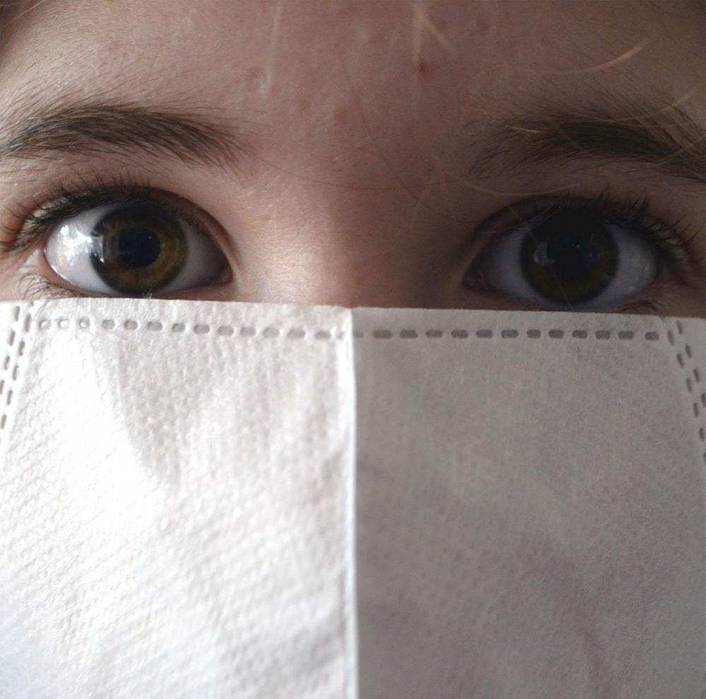 Woman in face mask