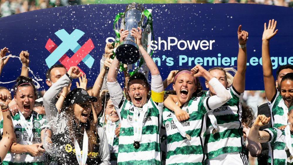 Celtic lift the SWPL trophy