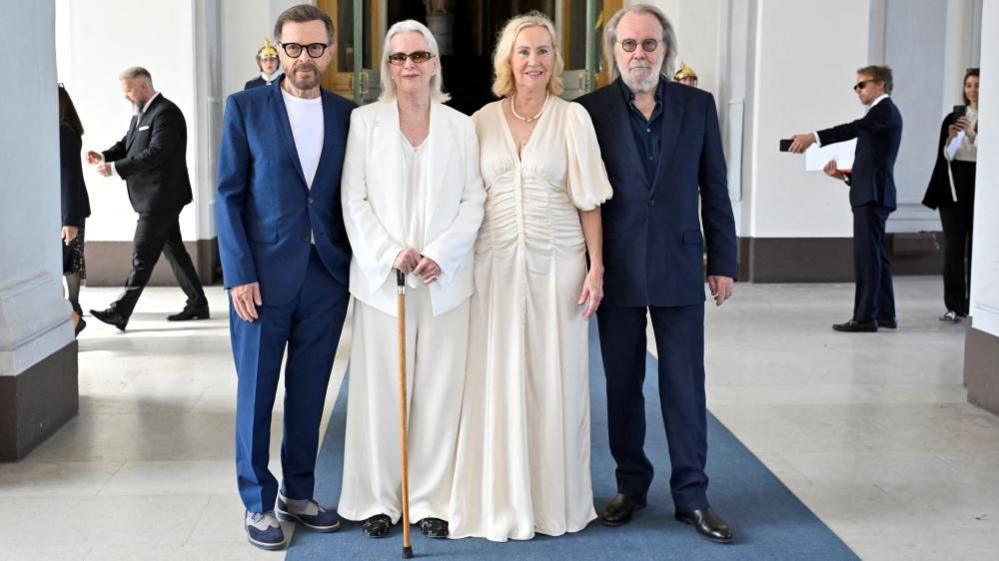 The members of the music group ABBA Bjorn Ulvaeus, Anni-Frid Lyngstad, Agnetha Faltskog and Benny Andersson receive the Royal Vasa Order.