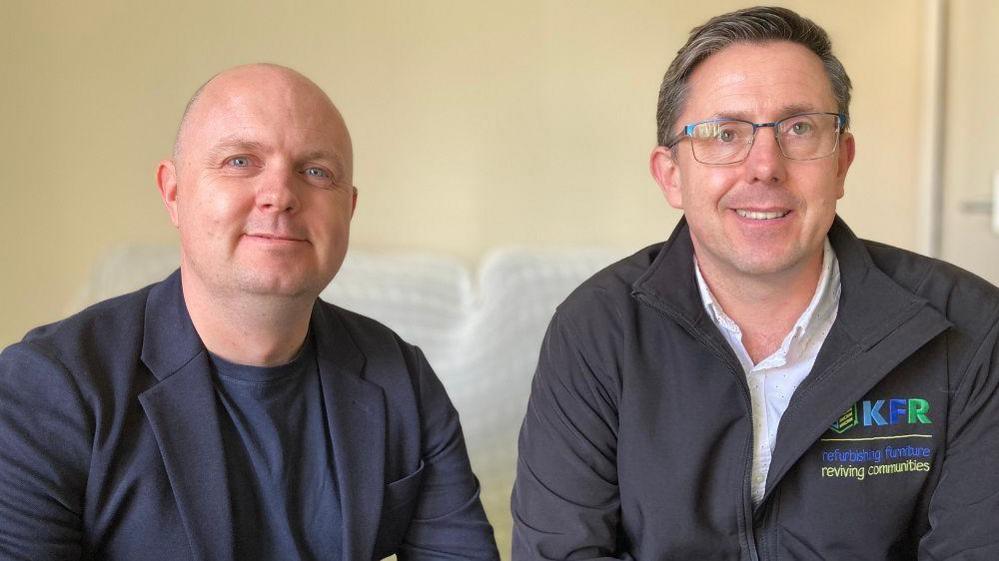 Richard Shea from the Salvation Army (left) and Dan Thompson from KFR (right)  sit next to each other