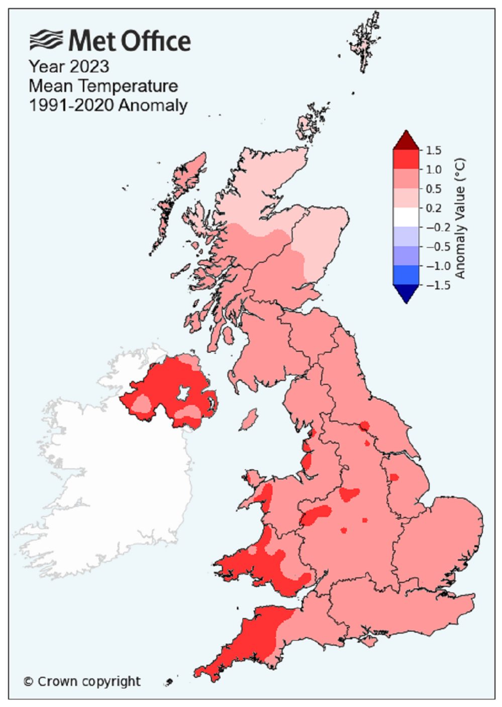 Met Office temperature map