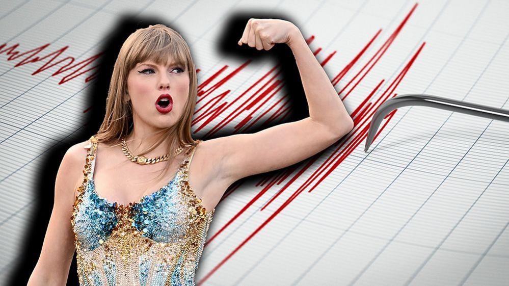 taylor swift, gfx on seismograph