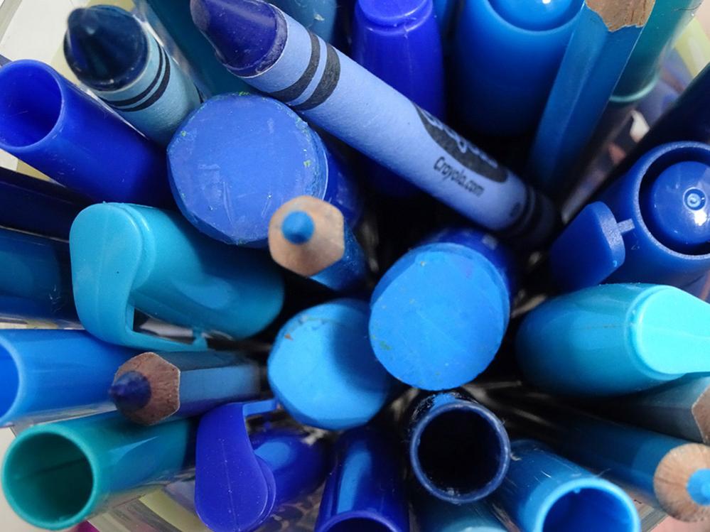 Blue pencils