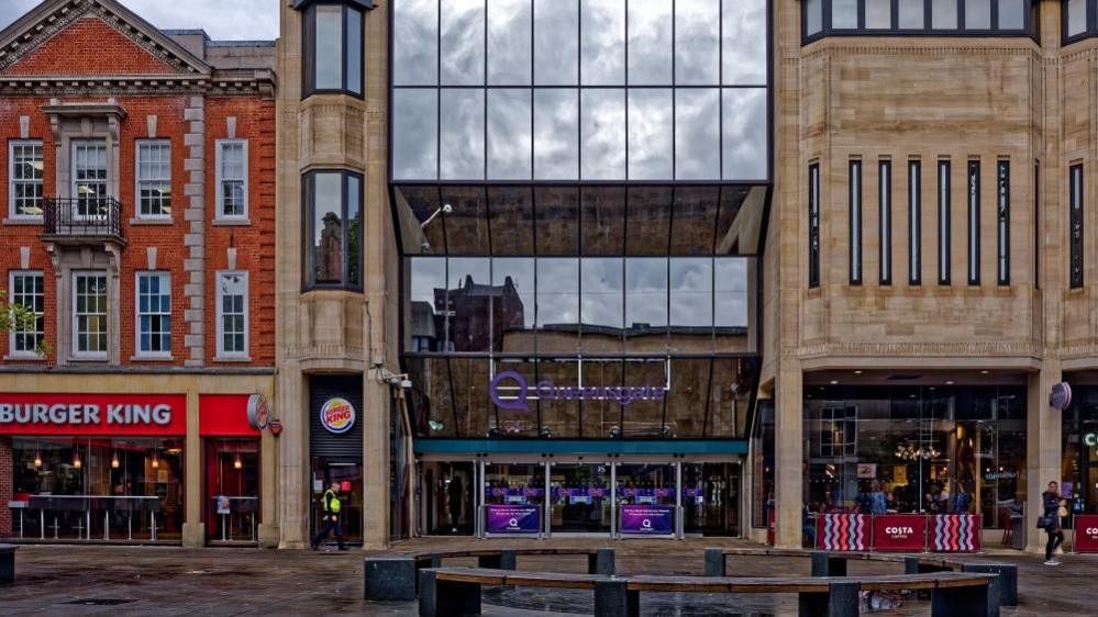 Shop fronts at the Queensgate Shopping Centre