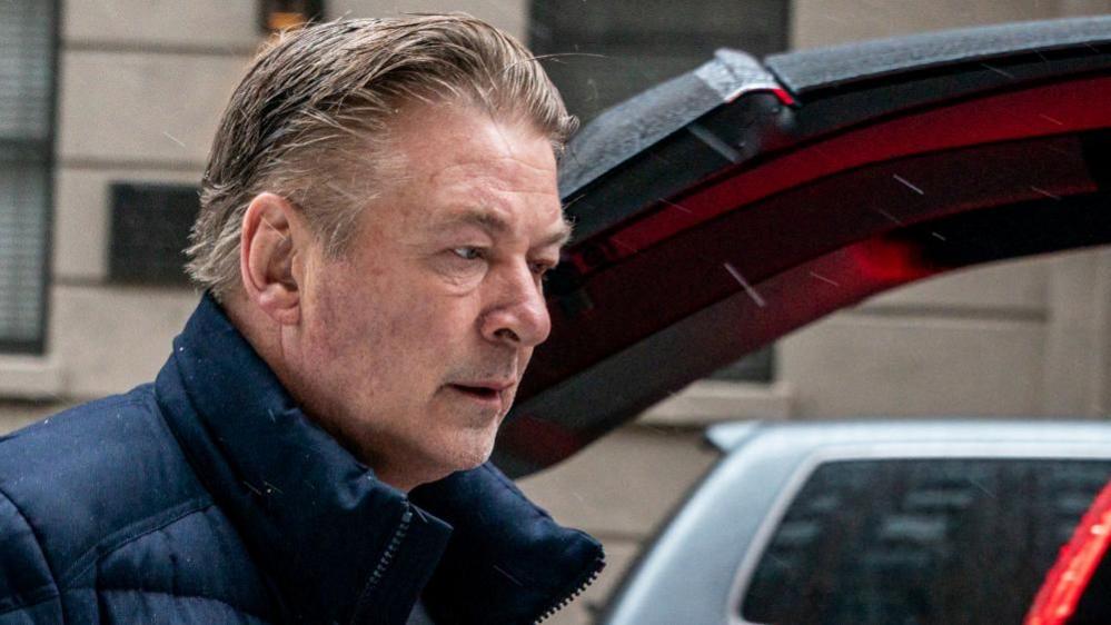 Actor Alec Baldwin departs his home in January