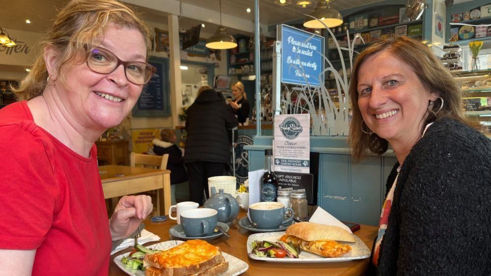 Venetta Griffith and Sharon Moon with their lunch at the Bridgestones Cafe