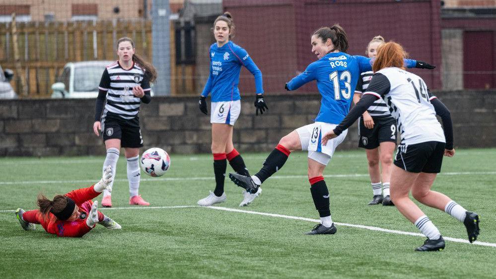 Jane Ross scored Rangers' 14th and final goal against Queen's Park