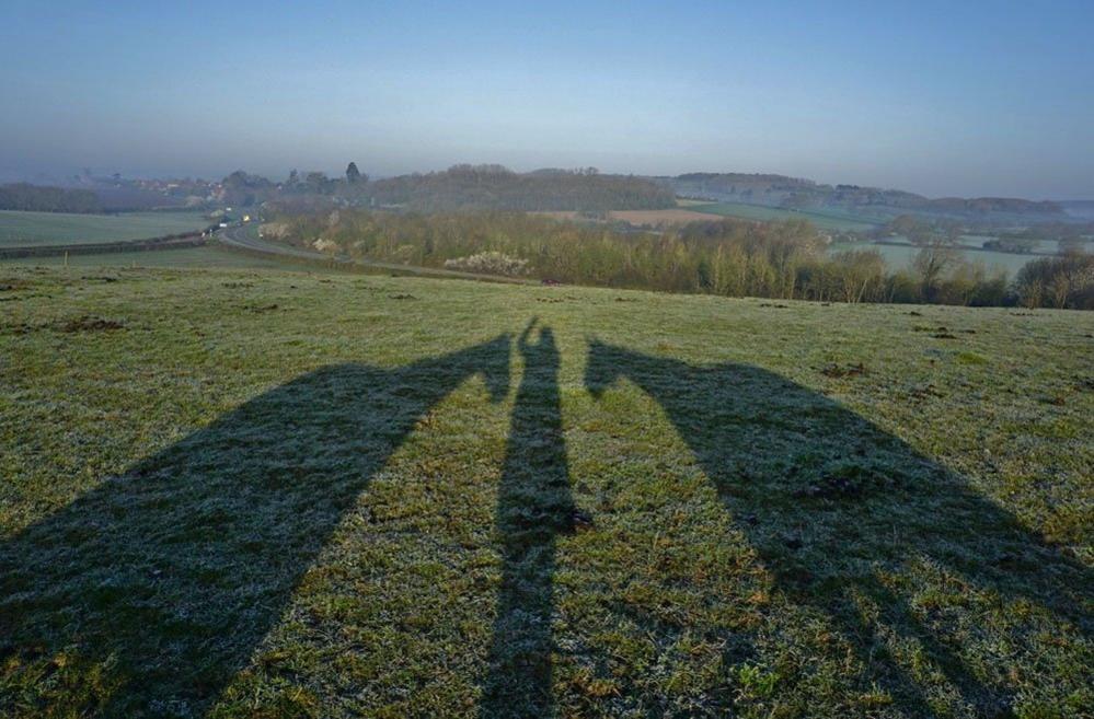 Shadows on a field in Gloucestershire