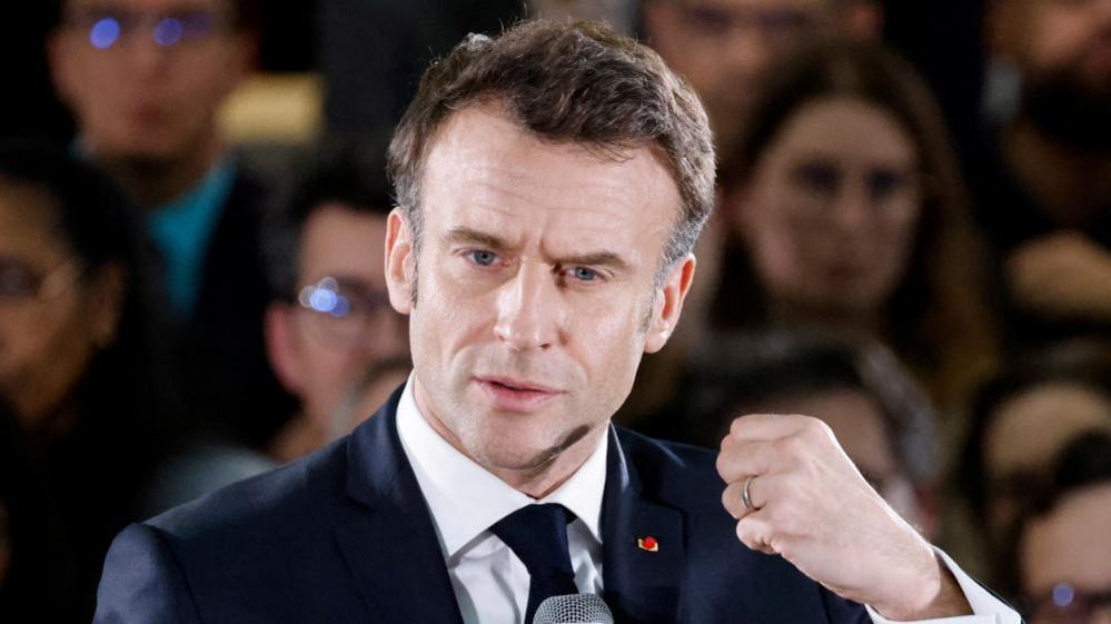 French President Emmanuel Macron on 14 March