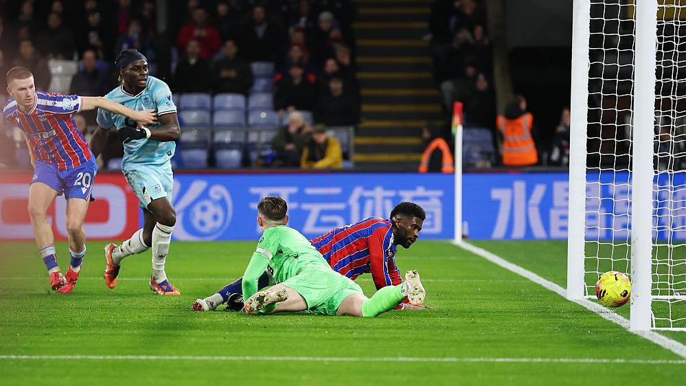 Jefferson Lerma scores an own goal in Crystal Palace's Premier League game at home to Burnley