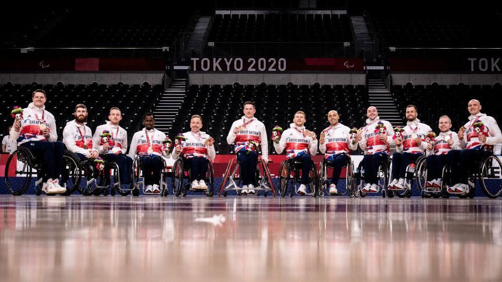 The GB team celebrate their bronze medals in Tokyo