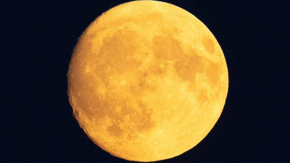A glowing yellow 'Buck Moon'. 