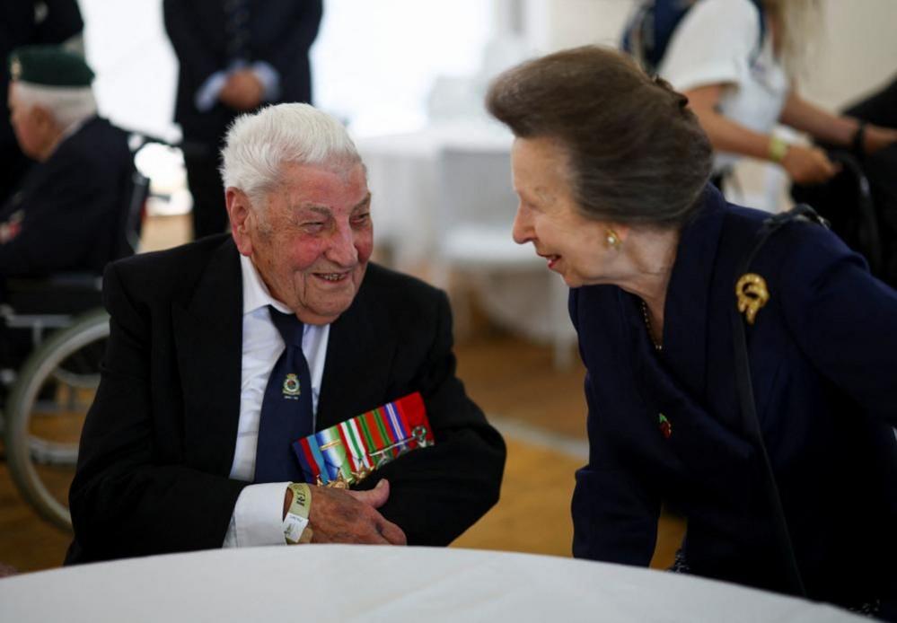 The Princess Royal meets Royal Navy veteran Fred Ayton