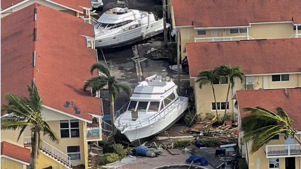 Ships crashed into buildings