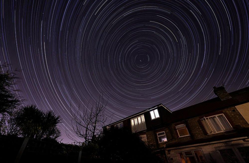 Star trail over Highams Park, London