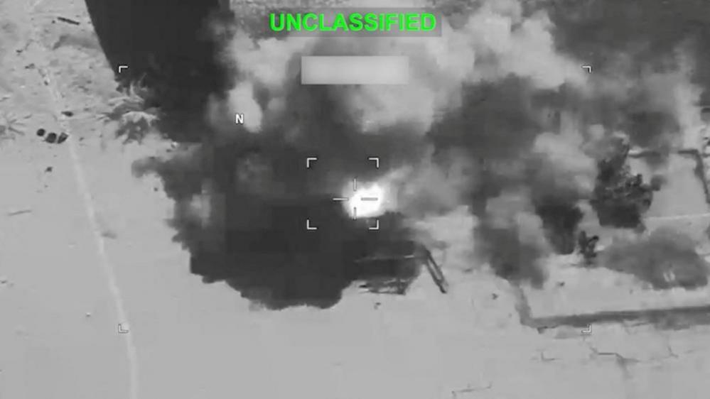 Explosion at an unknown location, during what U.S. Central Command says are strikes on Iran