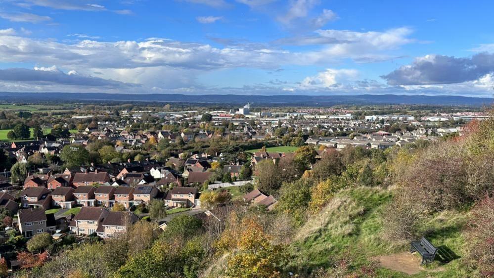 A stunning view of Verney Fields and the neighbourhood surrounding it with blue skies and sunshine