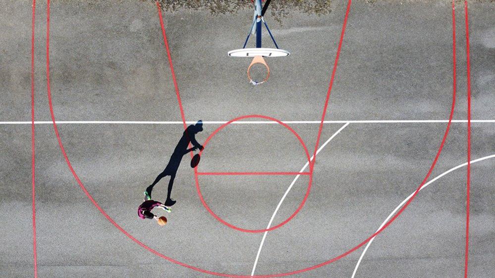 Basketball court from above