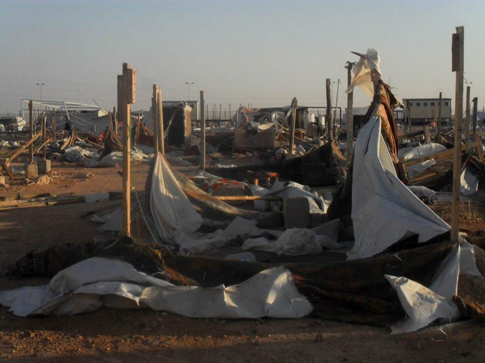 Dismantled refugee camp