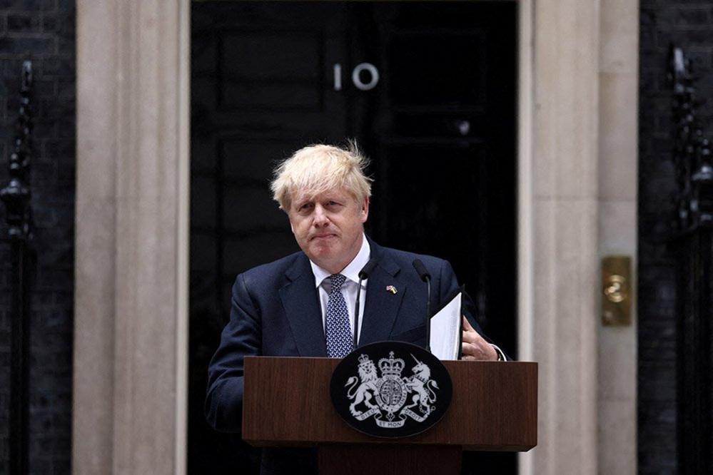 Boris Johnson in Downing Street, 7 July 2022