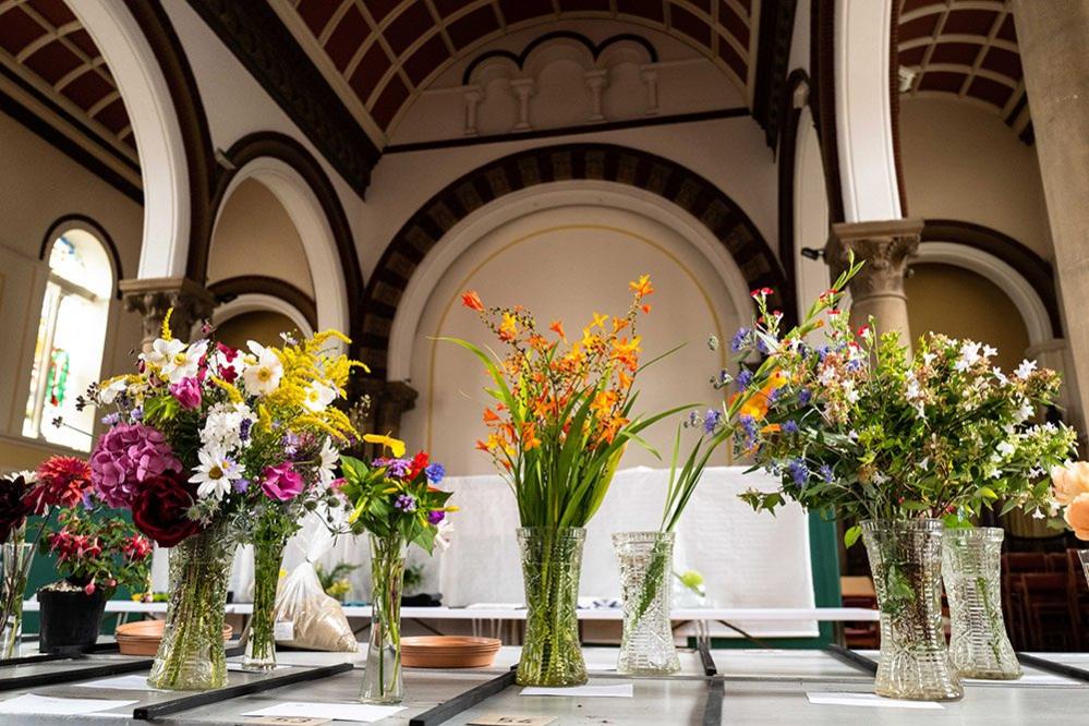 Cut flowers on show