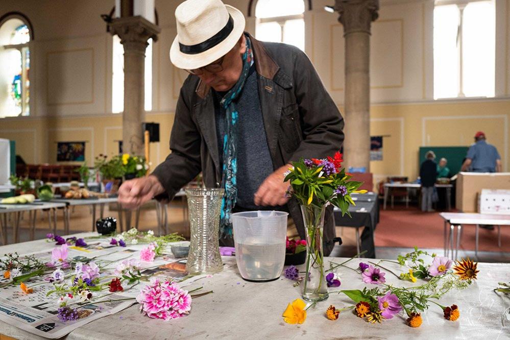 John Woolley with his flowers