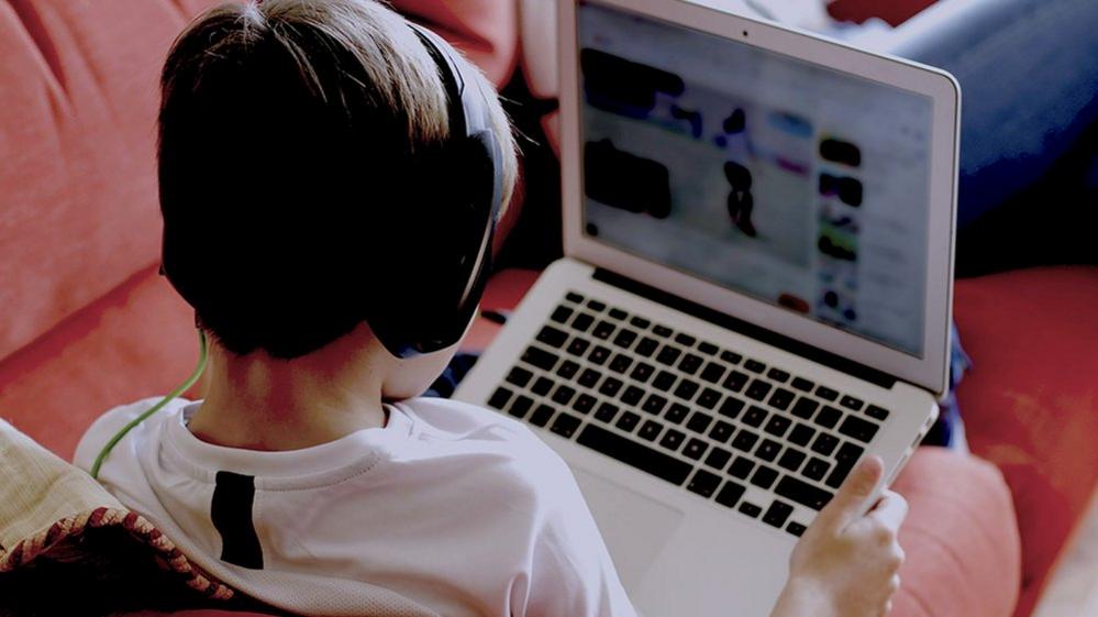 Boy on computer