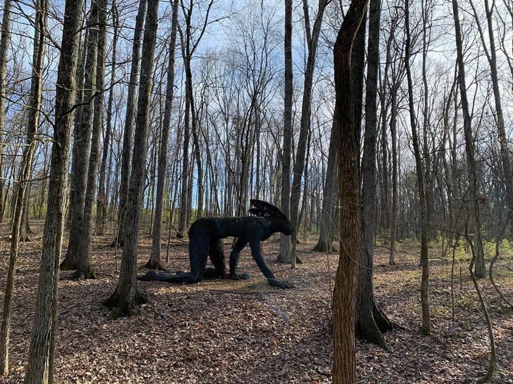 Sculpture in woodland