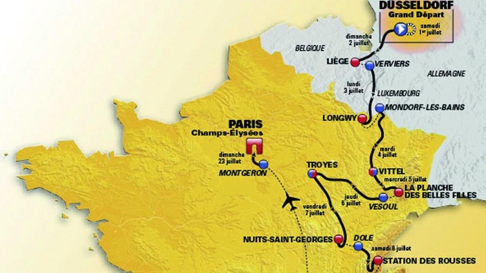 Tour de France 2017 map