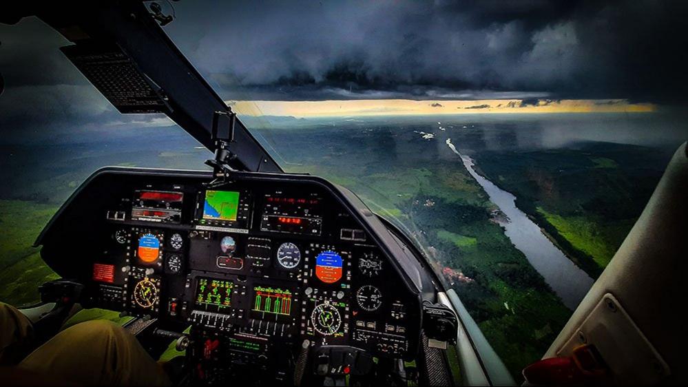 View from the pilot seat