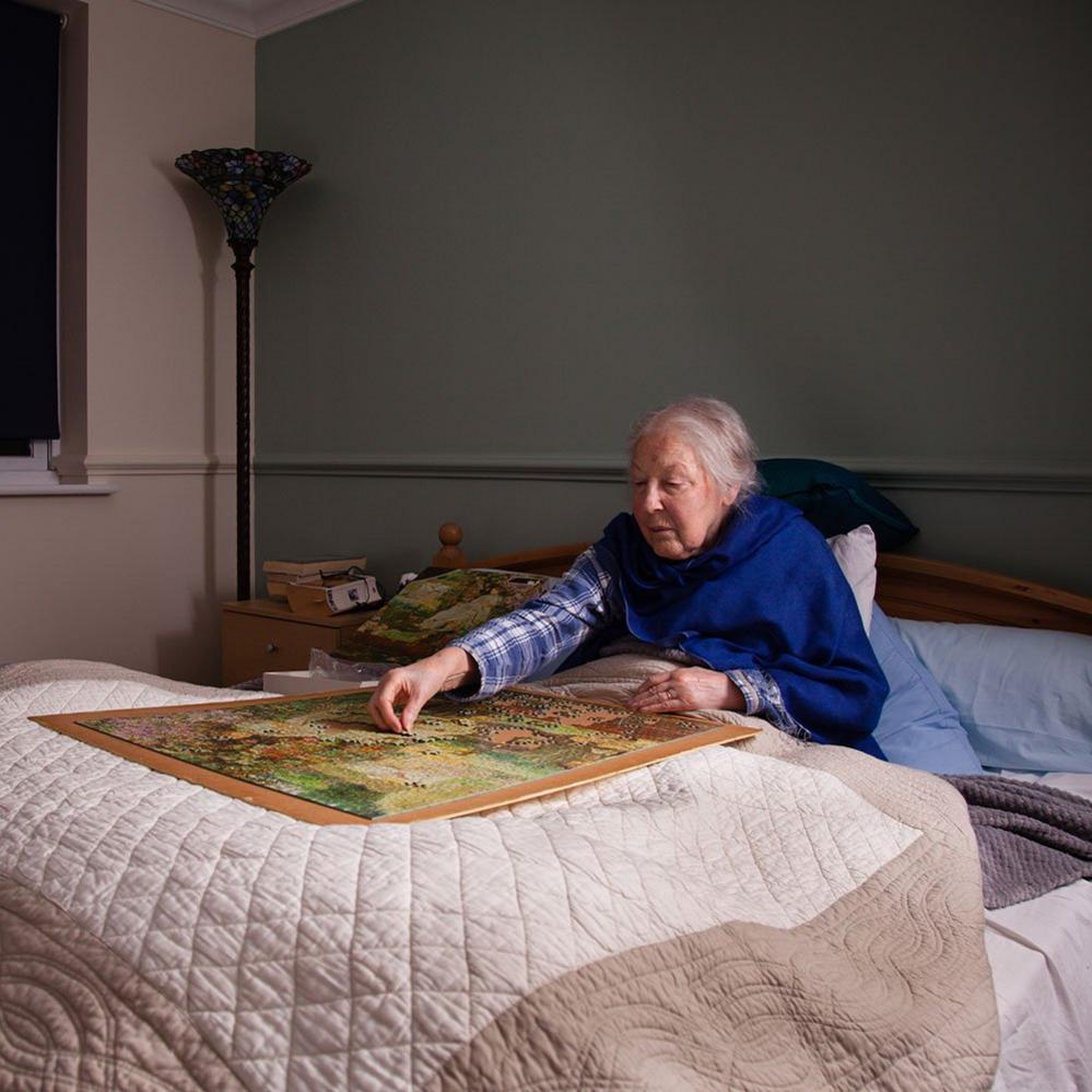 Woman doing a puzzle