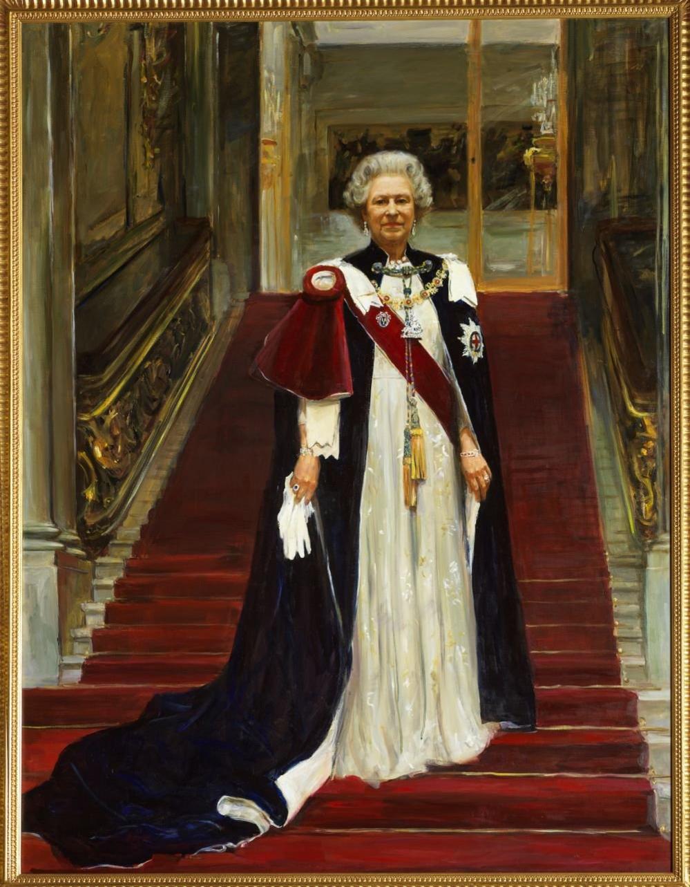 This portrait of Queen Elizabeth II by Sergei Pavlenko was unveiled at Drapers' Hall in 2000