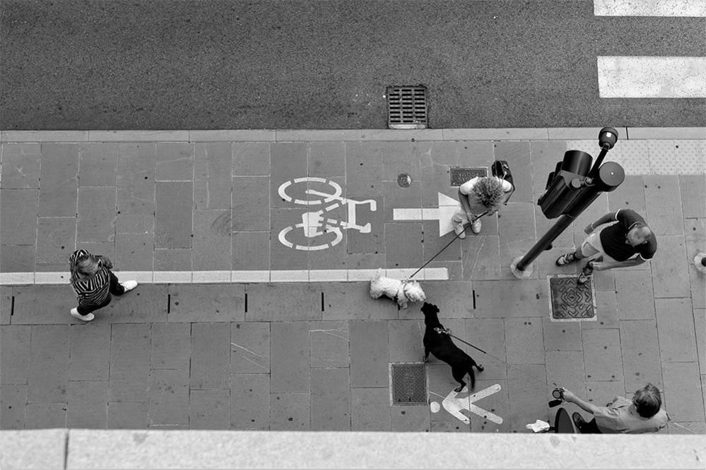 Street scene from above