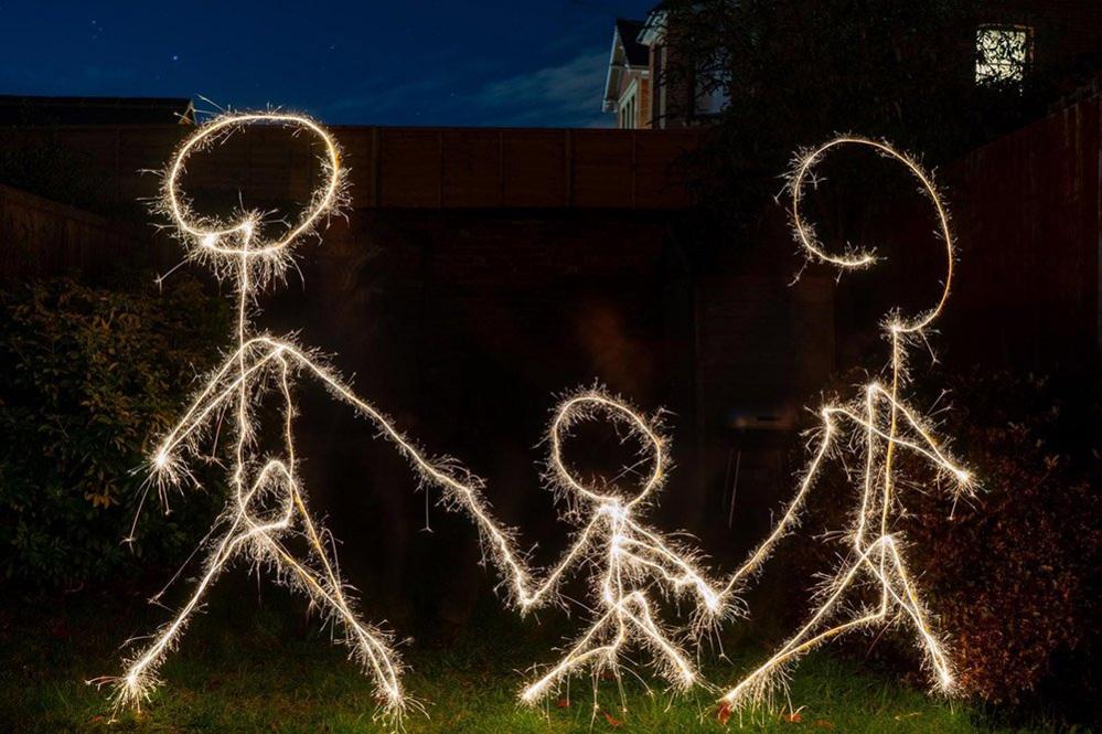 Figures made from a sparkler