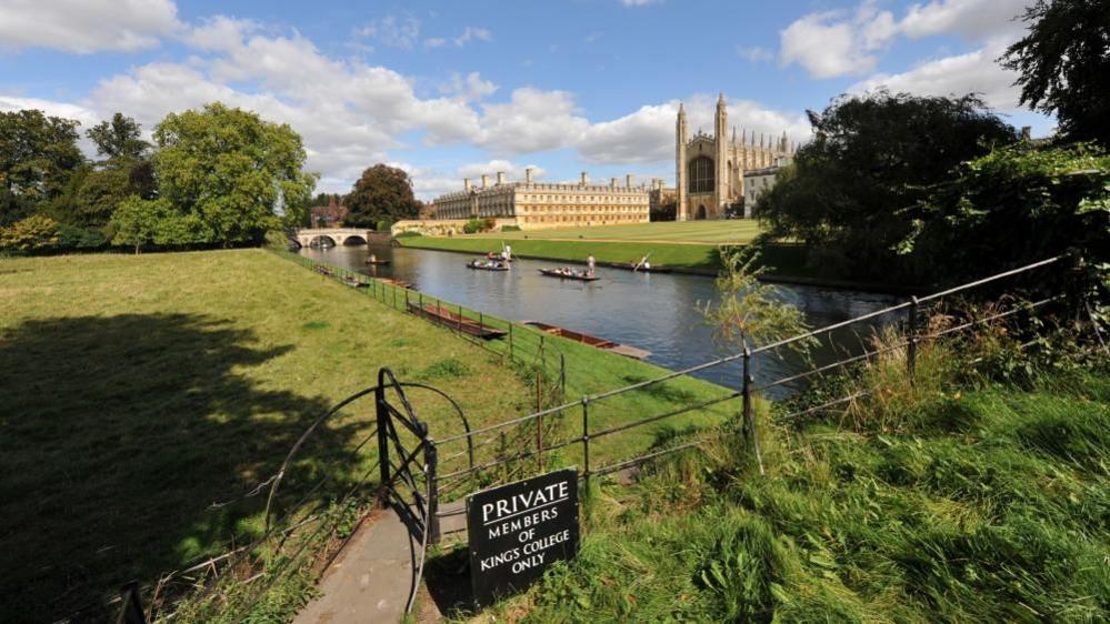 Punts on river in Cambridge