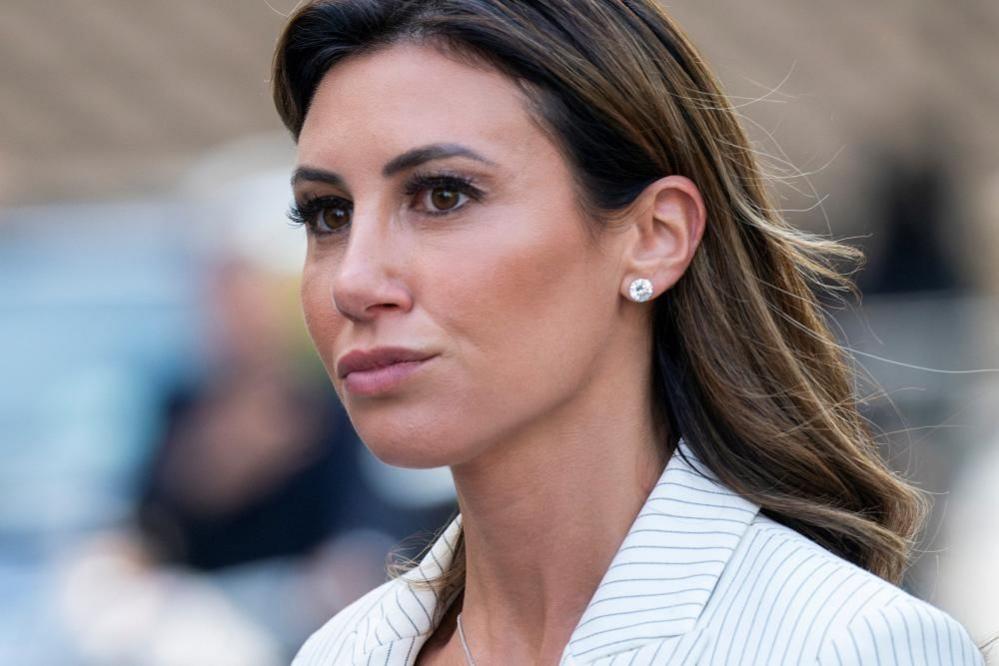 Habba seen last year, wearing a white blazer and a diamond earring