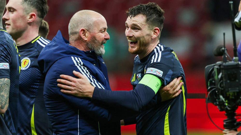 Scotland head coach Steve Clarke and captain Andy Robertson