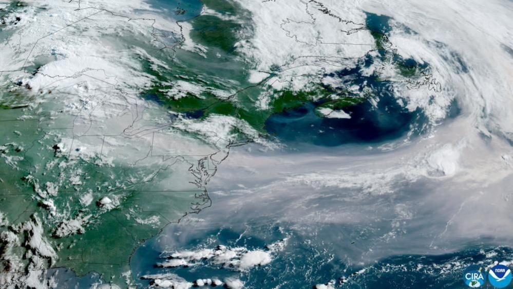 map of smoke across eastern north america
